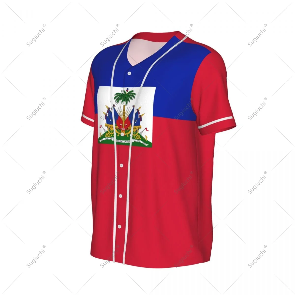 3D Printed Haiti Flag Men Baseball Jerseys Mesh Sports T-shirt Tees Name Nunber