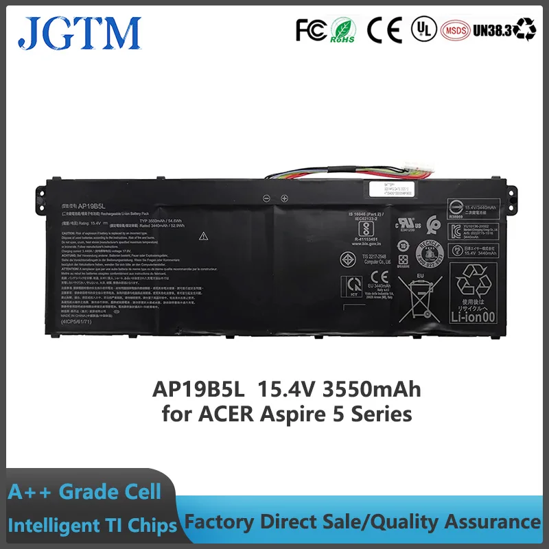 

Сменная батарея для ноутбука JGTM AP19B5L для ACER Aspire 5 A515-43 A515-43G A515-52 A515-52G/Swift 3 A517-52G SP314