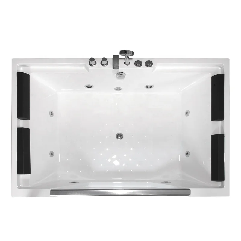 New Modern Acrylic Massage Multi Functional Glass Jacuzi Whirlpools Bathtubs And Bathroom Spa Bath Tub Balboa Led Light Double
