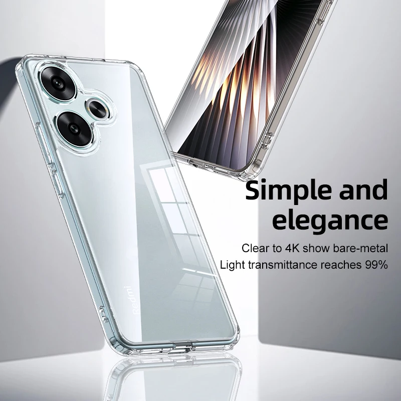 Matte Frosted & Transparent Ice Crystal Shockproof Rugged Protective Armor Case