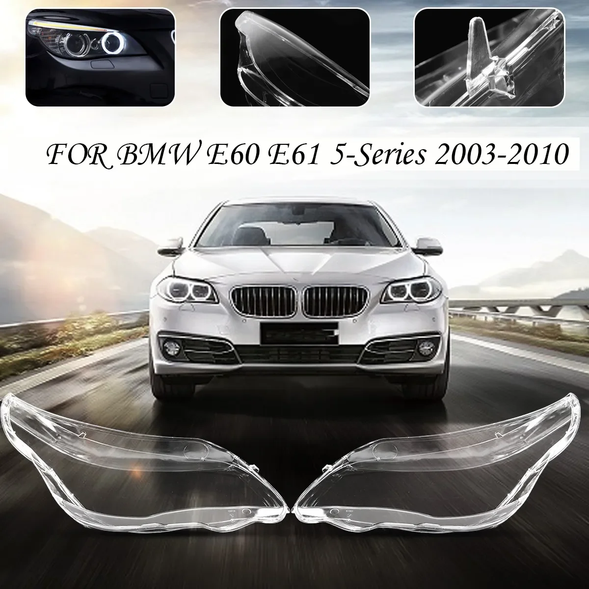 

Right&Left Car Headlight Lens Glass Lampcover Cover Lampshade Shell For BMW E60 E61 25I 530I 545I 550I 2003-2010 Headlight Cover