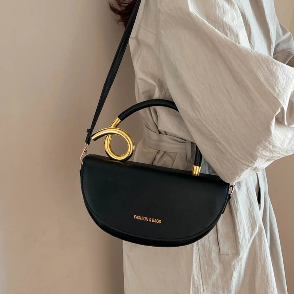 Borsa a tracolla singola stile sella con tracolla, trendy ed elegante, con una texture di alta qualità. Perfetto per - immagine 3