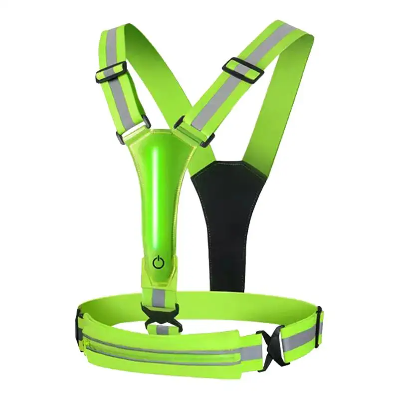 Light Up Vest Adjustable Reflective Vest For Walking Portable LED Reflective Running Gear Running For Men Women