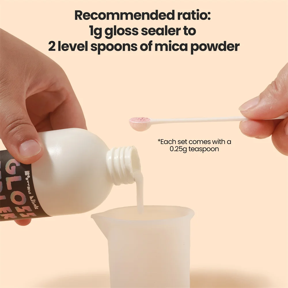 Non Toxic Glitter Colorable Acrylic Gloss Sealer Varnish With Mica Powder Kit