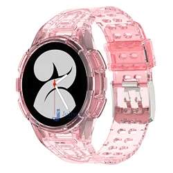 Transparent Silicone Sport Bracelet with Case - Galaxy 6 44mm (Tr Bink)