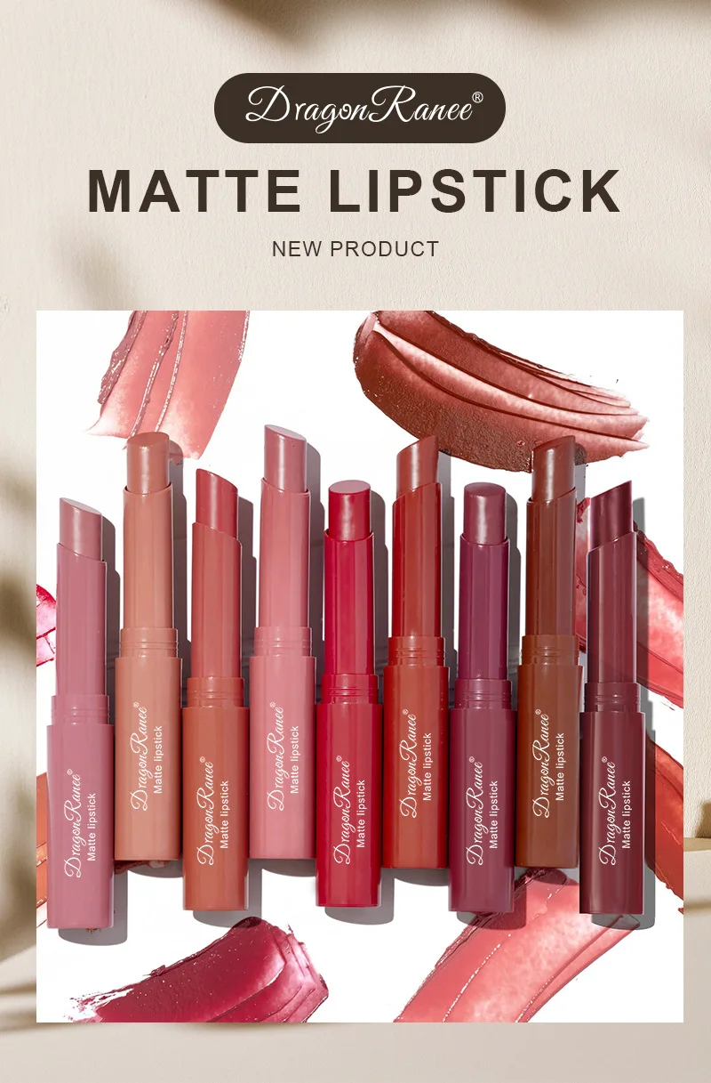 Matte Lipstick Long Lasting Tinted Lip Balm Nude Bean Paste 12 Colors_voghion.com