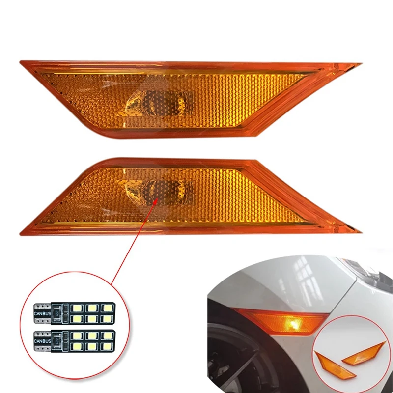 

Side Marker Turn Signal Light Fender Side Leaf Lamp With LED Bulb For Honda Civic 2016-2020 34350TETH01 34300TETH01