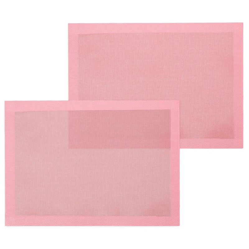 

2PCS Pink Mat For Half Sheet,Non-Stick Reusable Oven Liners For Making Bread/Pastry