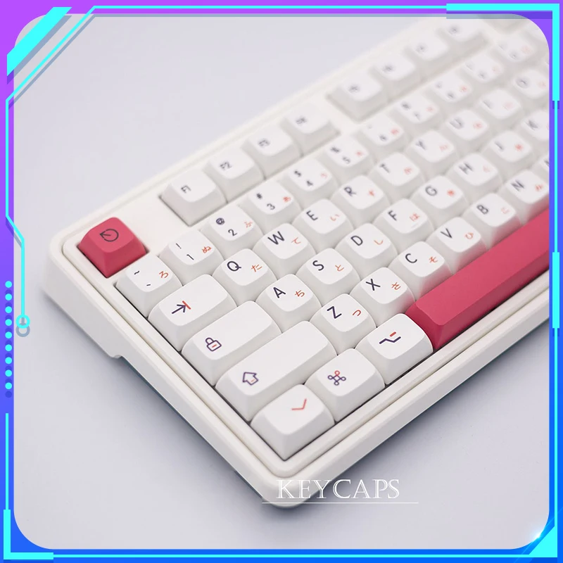 

126 Keys Keycap XDA Profile Color Pink PBT Minimalism Keycaps Japanese English DIY Dye-Sub Custom Keycap For Mechanical Keyboard