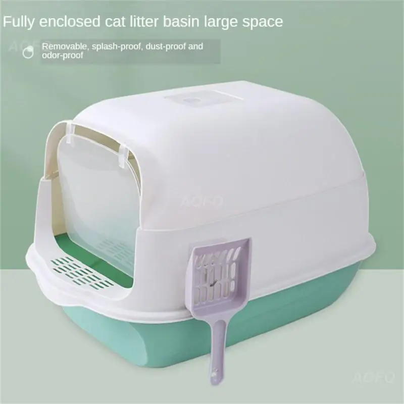 

Cat Litter Basin Fully Enclosed Cat Toilet Splash Proof Odor Proof Flip Over Oversized Cat Litter Basins Excrement Cat Bedpans