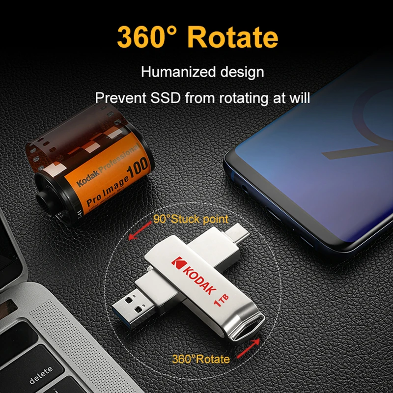 External Hard Drive Internal Solid State Drive NEW KODAK External SSD 1TB 512GB 256GB Solid State USB 3.2 Flash Drive Disk Type-C Pen Drive Tiny Pendrive Memory Stick U Disk