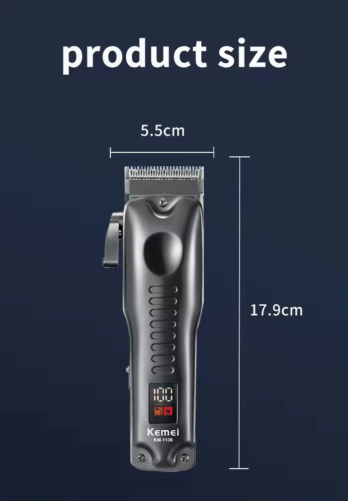 Tuns electric profesional fără fir pentru bărbați, reîncărcabilă, pentru barbă, reglabil, kit de tuns hine_voghion.com