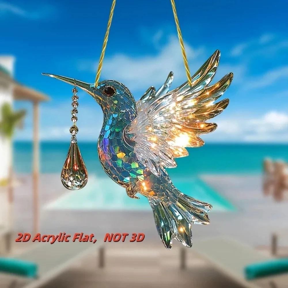 Acrylic Colorful Hummingbird Sun Trap Rainbow Bird 2