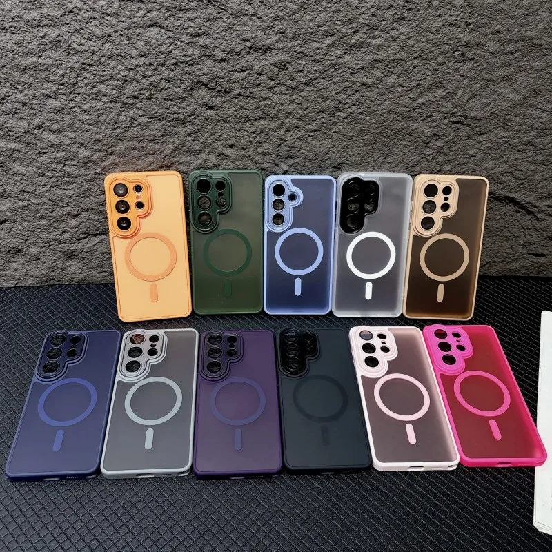 Luxury Shockproof Magnetic Case with Matte Clear Back Cover