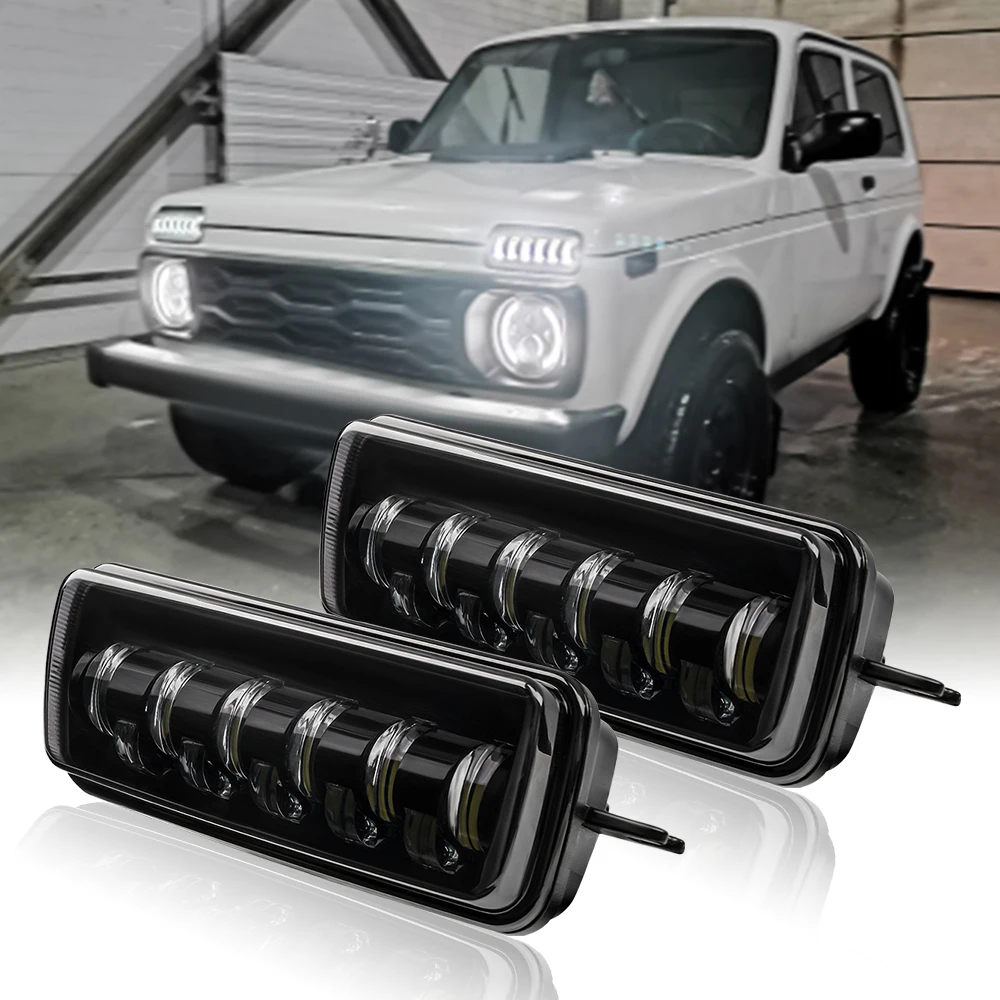 Pair Led Daytime Running Lights Lada Niva 4x4 Urban Vaz 2121, 21213, 21214,  2131 Running Turn Signal With Drl - Car Headlight Assembly - AliExpress