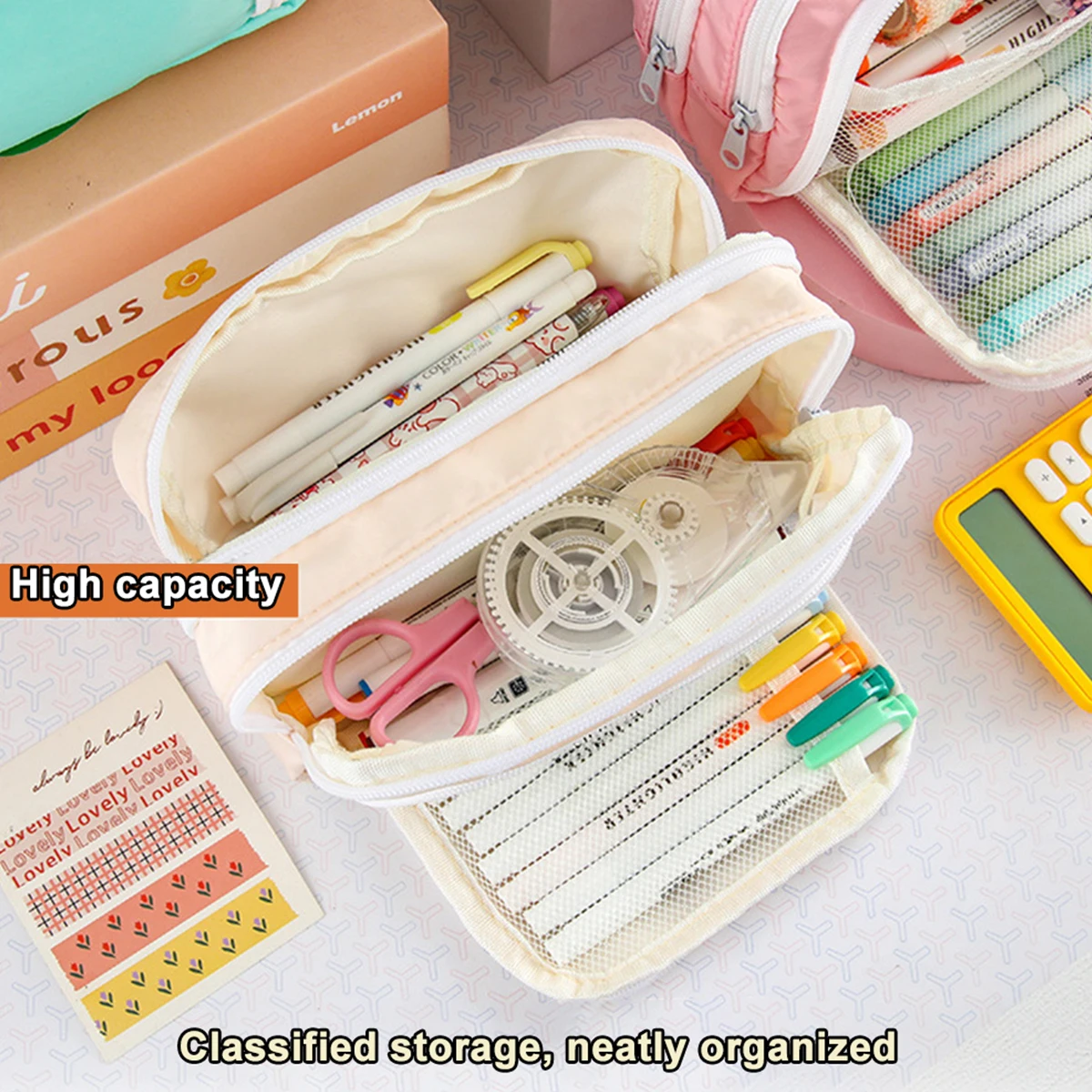 Kawaii Pencil Case Large Capacity Aesthetic Pen Bag Holder Bag Children Pen  Case School Office Supplies Korean Stationery - AliExpress, image size:1200x1200