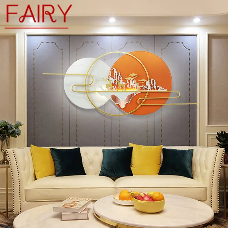 

FAIRY Modern Wall Picture Lamp LED Creative Luxury Orange Landscape Decor Sconce Light for Home Living Room