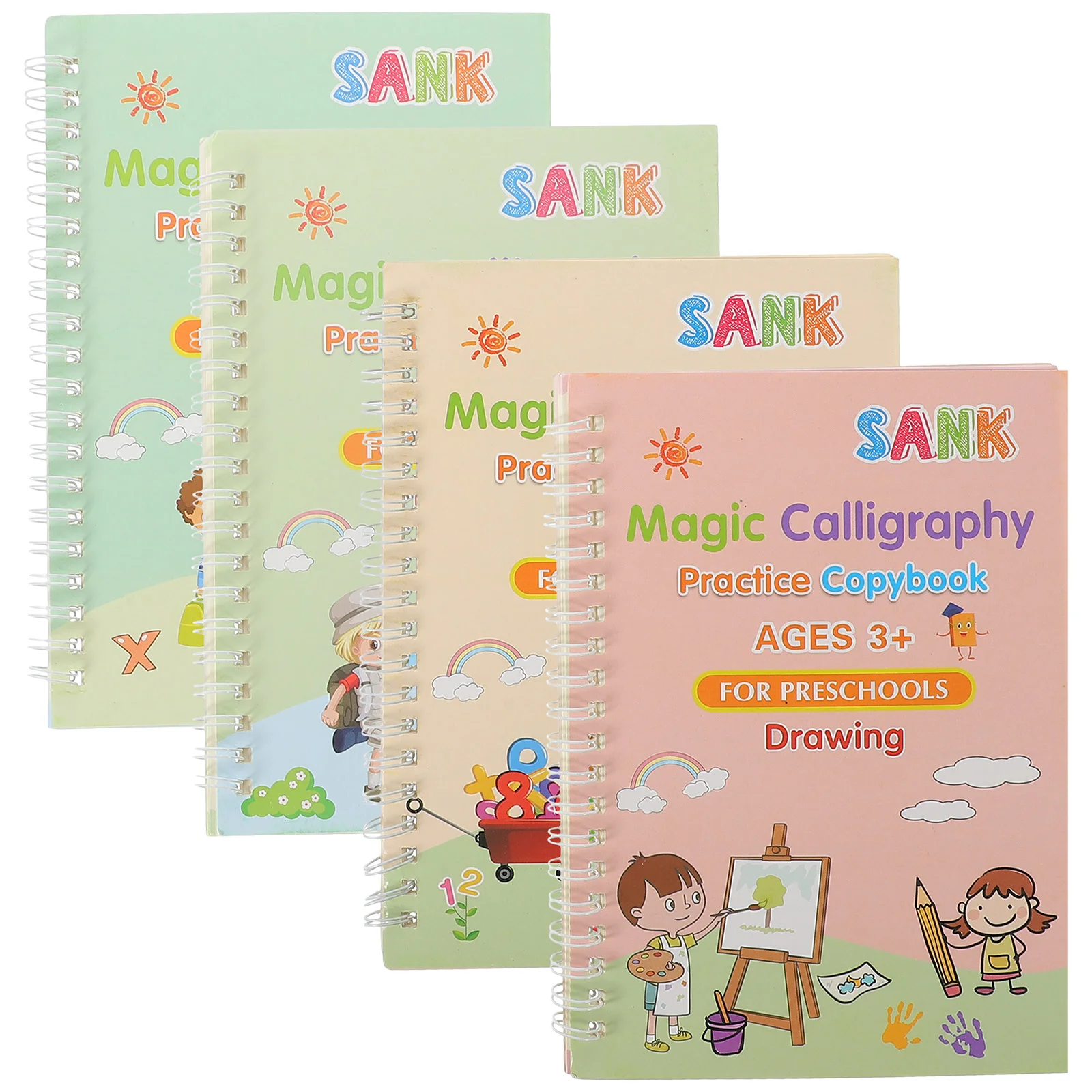 4 Books English Groove Copybook Write A Paper Calligraphy Training Child Handwriting Practice for Kids