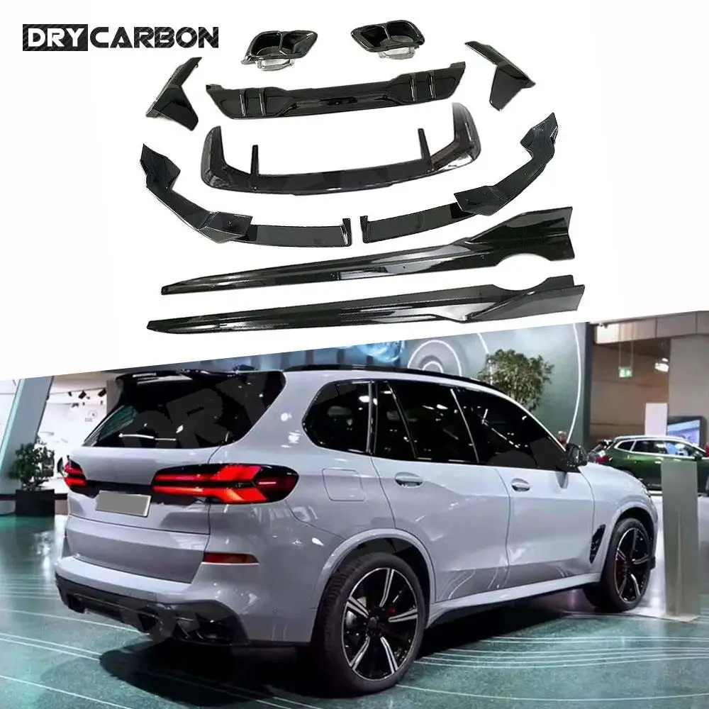 For BMW X5 G05 LCI M Sport 2023+ Front Lip Rear Bumper Diffuser 