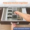 Expandable Utensil Tray for Kitchen Organizers, For Drawer, Cabinet And Shelf,Storage for Spoons, Forks, Knive 5