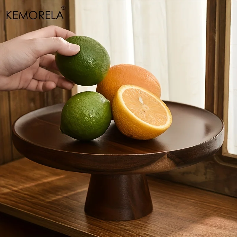 Japanese Wooden Cake Tray Food Storage Box With Glass Lid Kitchen Fruit Cake Dessert Nut Snack Kitchen Storage Box glass storage jar,glass storage container