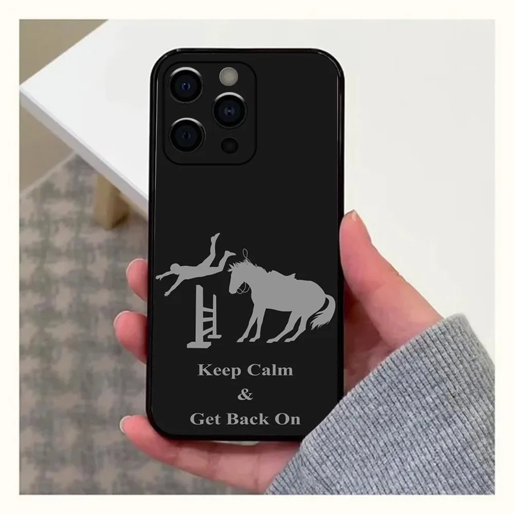 Horse Heartbeat Phone Case For Apple iPhone 15,14,13,12,11,Pro,X,XS,Max,XR,Plus,Mini Soft Black Cover