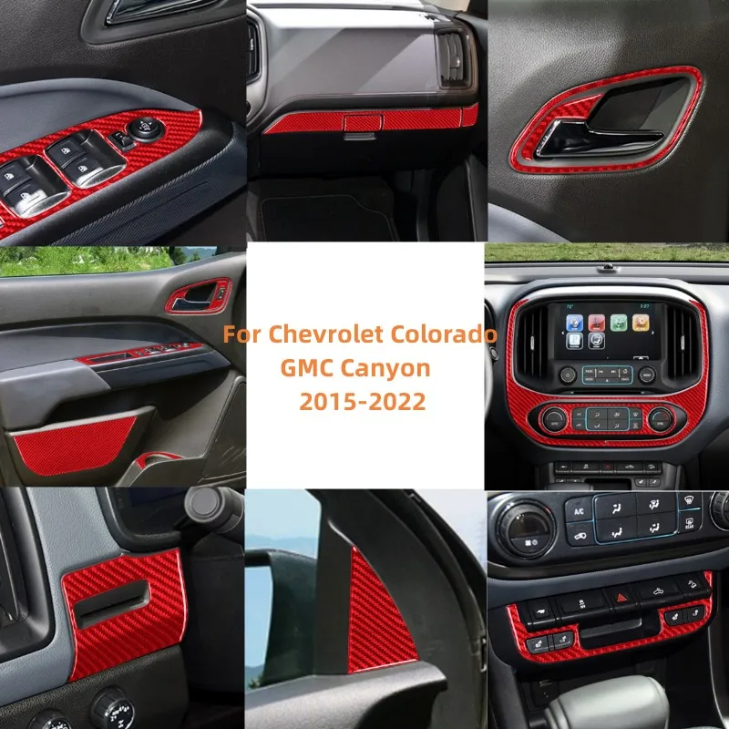 

Car Dashboard Decoration Carbon Fiber Red Sticker For Chevrolet Colorado / GMC Canyon 2015-2022 Interior Accessories