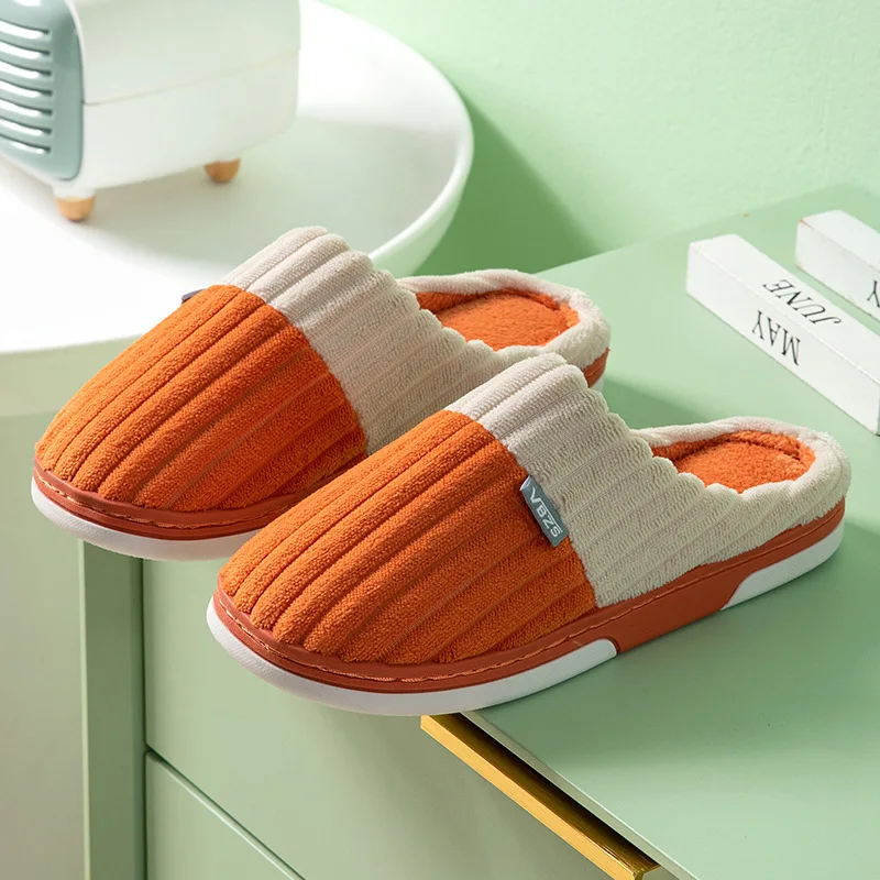 Home Zapatillas Hombre Winter Shoes Women Cotton Slippers For Men Indoor House Warm Plush Footwear Non-Slip Platform Slippers 6
