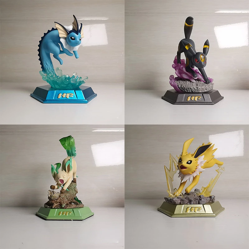 Pokemon Action Figure Vaporeon Jolteon Leafeon Umbreon Delicato Modello Anime Collezione Di Ornamenti Da Tavolo Giocattoli Sfusi