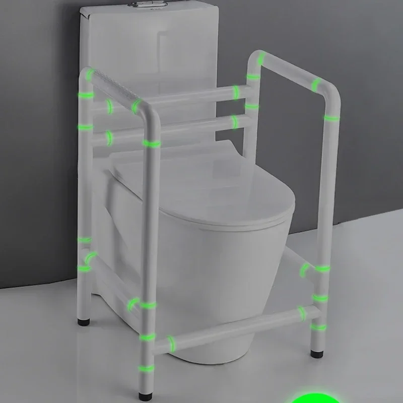 Luminous Elderly Toilet Rail Frame  No Punching Required NonSlip Safety Bathroom Armrest Easy to Install Secure Bathroom Support 4