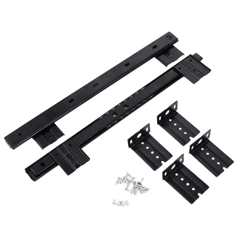 Drawer Slides 1 Pair Desk Keyboard Drawer Rail Adjustable Steel Side Mount Underdesk Computer Slide