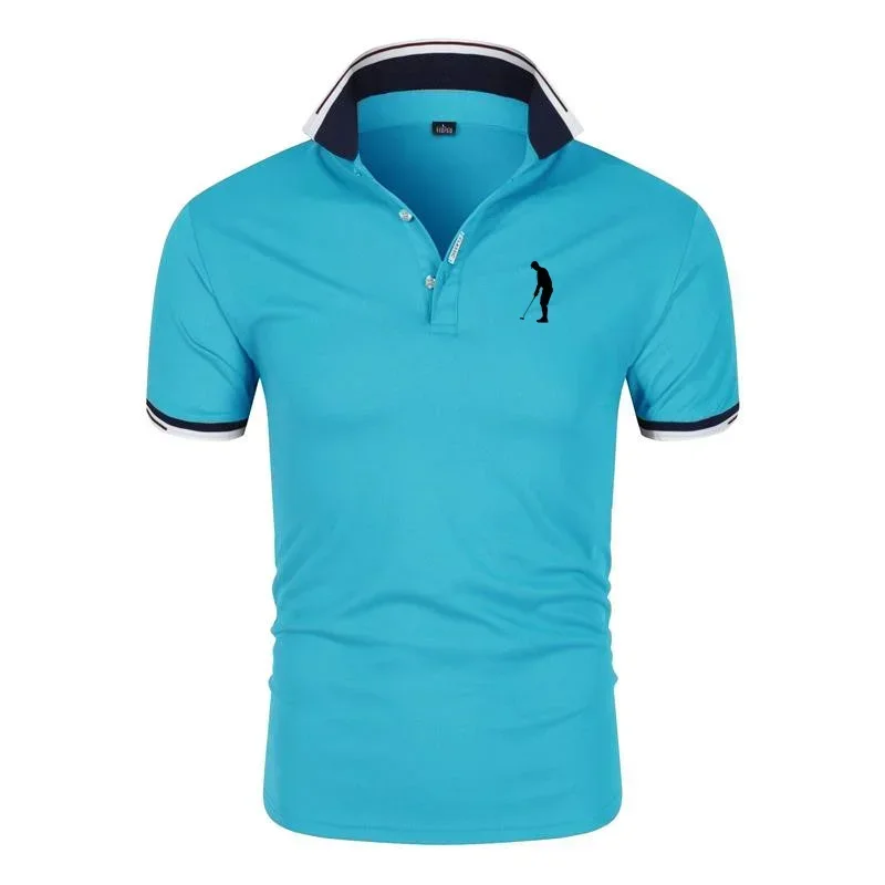 New Men's Golf Wear Women Summer Adolescent Drying Lapel Short Sleeve Classic Neutral Clothes Business Leisure POLO Tops