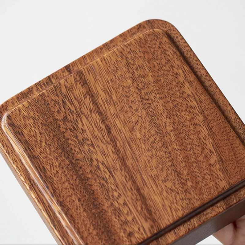 Nordic Style Stackable Plate Walnut Wood Plate Square/ Round Tray Tableware Household Simple Confectionery Fruit