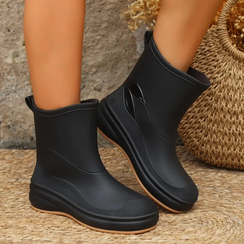 

Женские непромокаемые ботинки, нескользящая обувь на толстой подошве, маслостойкая и устойчивая к пятнам рабочая обувь, 2023