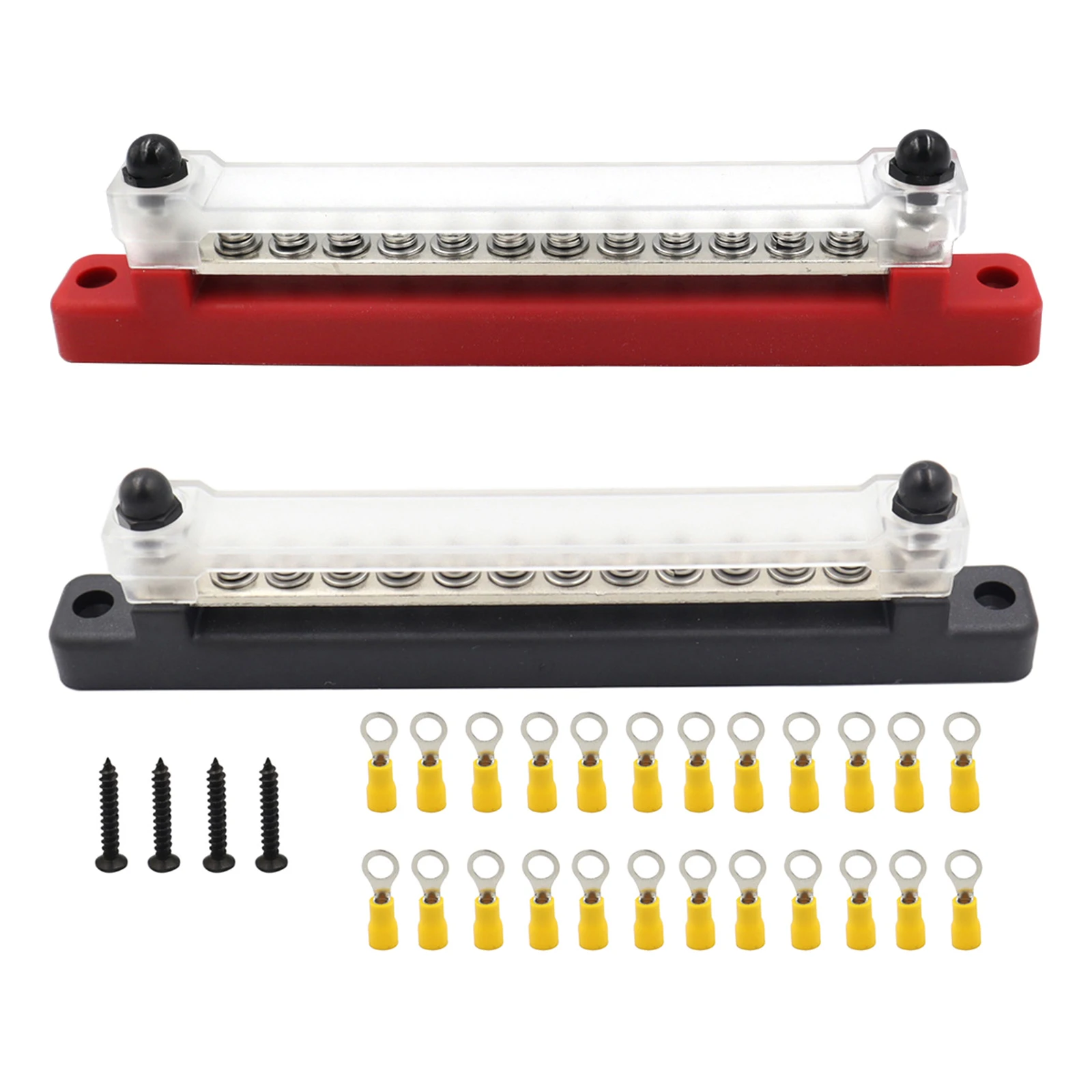 Waterproof Terminal Bus Bar with Transparent Cover 150A Power Distribution for Car Boat Marine Caravan RV Terminal  Dropshipping ac dc current transmitter 0 10a 20a 50a 100a 150a to 0 10v 0 5v 4 20ma with 8mm 12mm hole dc24v current transducer transmitter