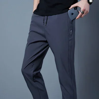 2024 Men's Sports Pants Spring Business Casual Loose Comfortable Drawstring Straight Pants Outdoor Fitness Jogger Men's Pants 2