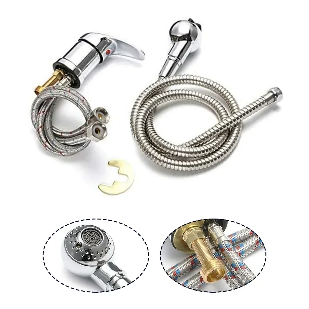 1pc Shampoo Faucet Barber Shop Shampoo Bed Head Sprayer Faucet Hot And Cold Faucet Switch With Shower Hose Mixer Taps Sprayer 5