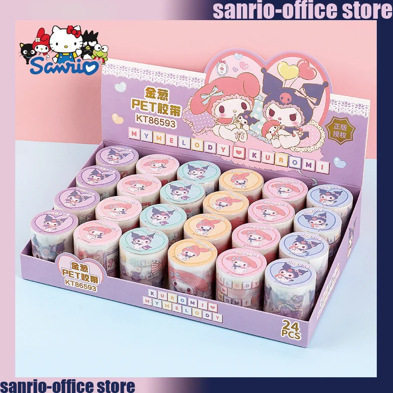 sanurgente-ruban-adhesif-decoratif-de-dessin-anime-kuromi-my-melody-autocollants-pour-la-main-des-etudiants-ins-office-staacquering-3m-x-5cm-24-pieces