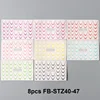 8pcs Gradient French Nail Art Stickers Ink Blooming Wave Line Water Transfer Sliders Decals DIY Ombre Manicure Decorations Foils 6
