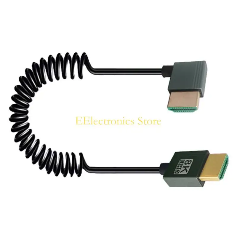 B03C 8K HDMI호환 2.1 코일 케이블, 빠른 속도 48Gbps, PC 및 게임용 금도금 케이블