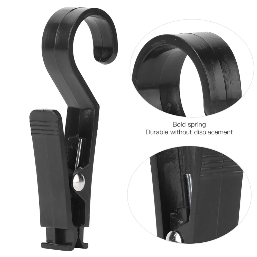 10 Pcs 플라스틱 다목적 교수형 클립 경량 스톰프루프 잠글 수 있는 텐트 타프 후크 클립 블랙 텐트 캐노피 클립