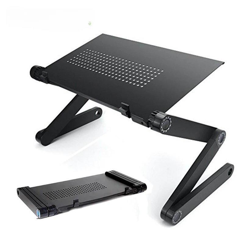 

Adjustable Laptop Desk Stand Portable Aluminum Alloy Lapdesk For TV Bed Sofa PC Notebook Table Desk Stand With Mouse Pad