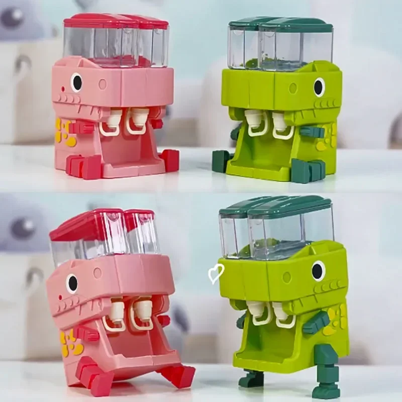 Children Dinosaur Dual Water Dispenser Toy Cute Pink Blue Cold/Warm Water Juice Drinking Fountain Simulation Kitchen Toys water dispenser kitchen toys pretend kitchen toys kitchen sink toys