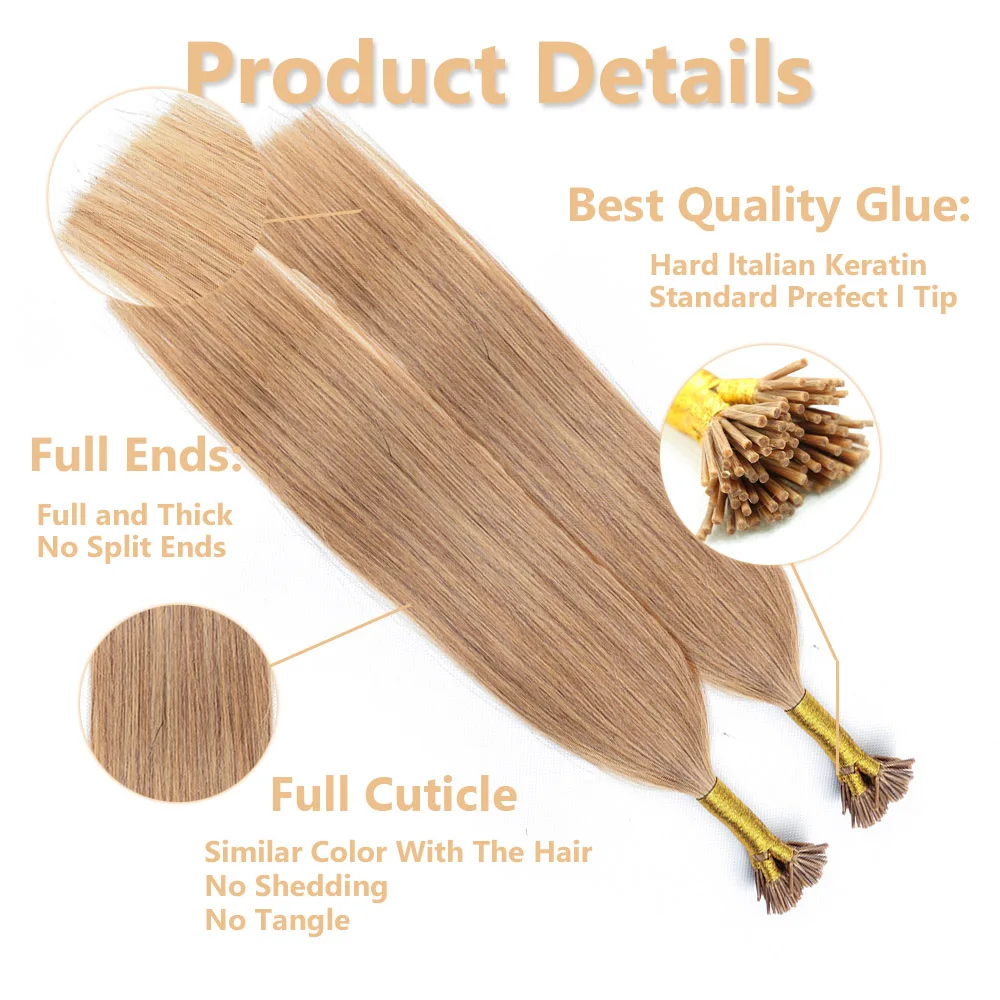I Tip Hair Extensions Human Hair 20 Inch I Tip Extensions Real Human Cold Fusion