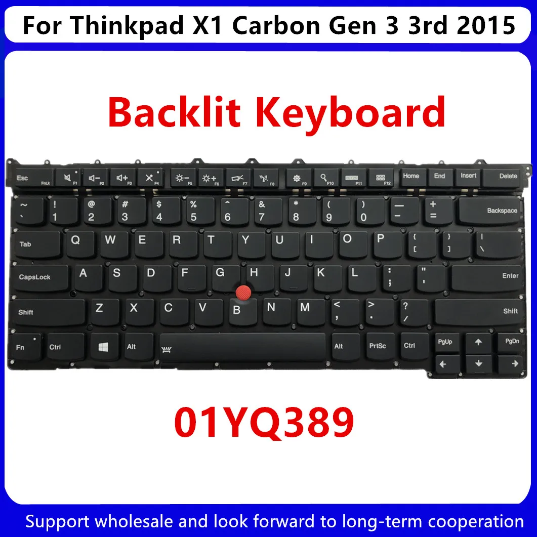 

New US English Backlit Backlight Keyboard For Lenovo Thinkpad X1 Carbon Gen 3 3rd 2015 Backlit Keyboard 01YQ389 1YQ389