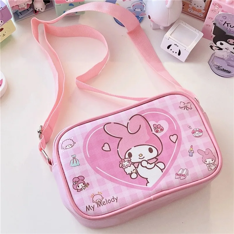 MINISO Sanrio Women's Bag Cartoon Cute Crossbody Shoulder Bag Kuromi Children's Bag Cinnamoroll Small Square Bag 5