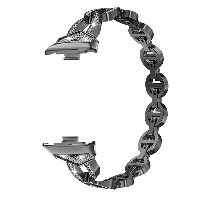 Diamond Stainless Steel Watchband - Premium Metal Bracelet