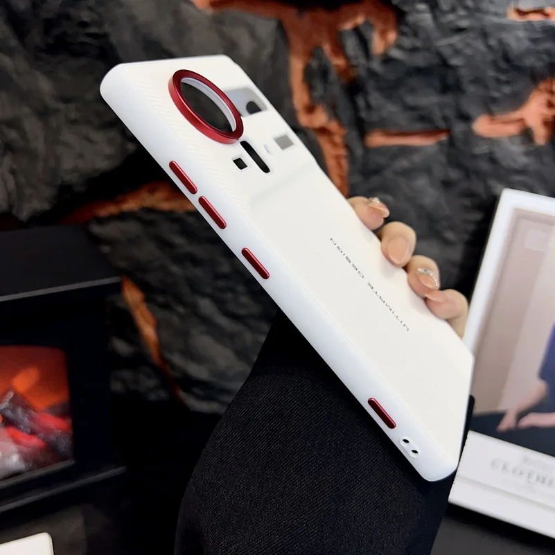 Luxury Textured Red Camera Frame with Shockproof Cover Design