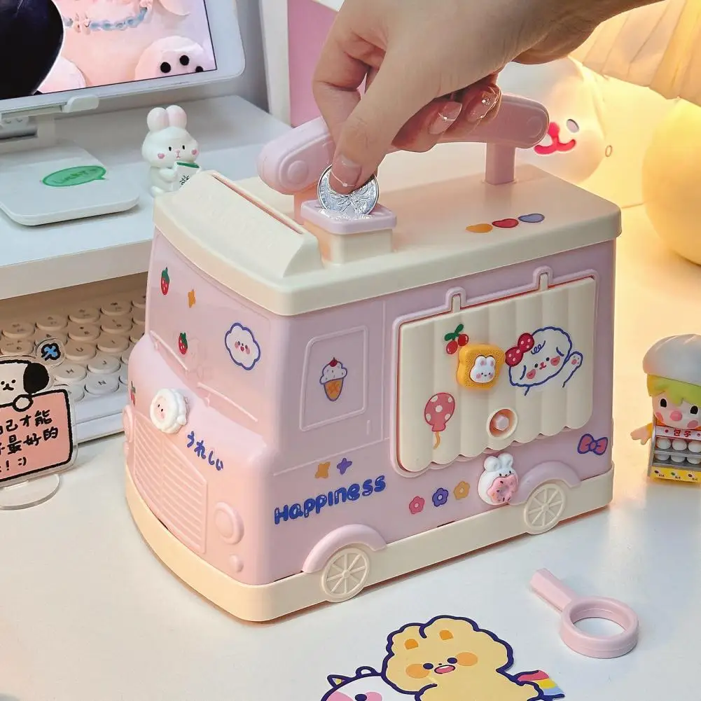 Useful Money Box Multipurpose Money Jar Vibrant Color Comfortable Handle Piggy Bank Toy Box Decoration