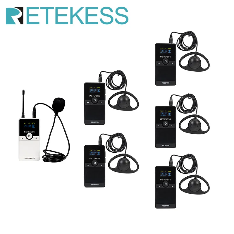 Retekess Tt116T 1 Trasmettitore + 5 Ricevitori Attrezzatura Per Guida Turistica Wireless Per Sordi Traduttore Simultaneo Excursion Factory